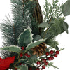 Artificial Christmas Wreath/ Pine Cone Grapevine Glitter Wreath with Red Berries