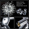 Crystal Floor Lamp for Bedroom, Standing Lamp for Living Room, 32 Firework Crystal Harnesses, Chrome Finish