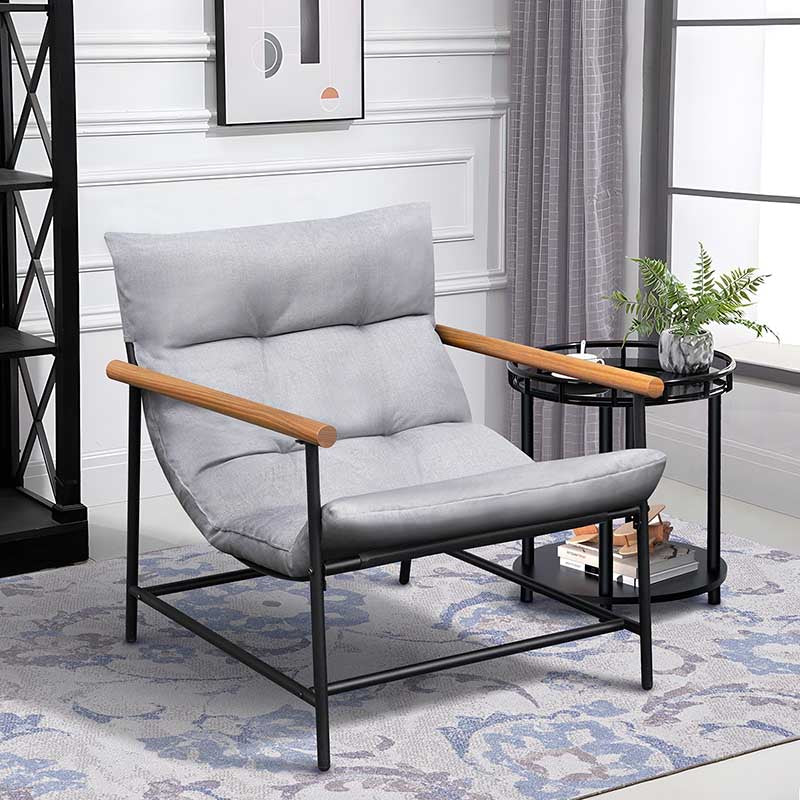 Patio Living Room Armchair, Modern Reading Accent Chair with Soft Cushion for Indoor, Bedroom, Reading Room, Balcony