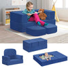 Kids Couch Sofa, 4 Pcs Modular Toddler Couch, Freely Removable Kids Chair Sofa for Playing, Creativity, Sleeping for Playroom, Bedroom Furniture