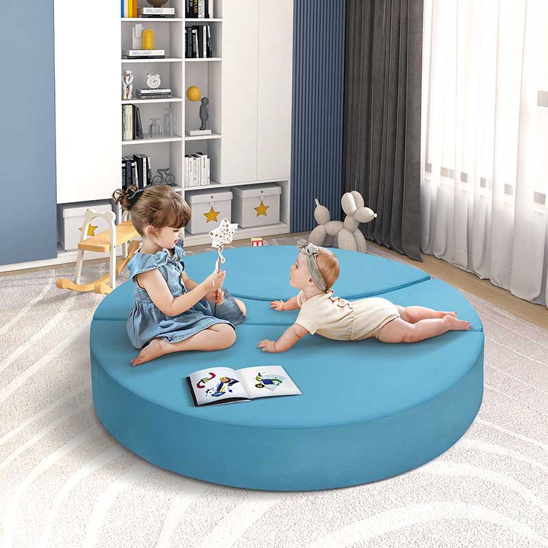 3Pcs Modular Kids Play Couch, Creativing Playroom Floor Sofa Furniture for Children, Removable Fabric Cover