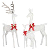 3- Pack Lighted Christmas Deer Family Set, Outdoor Holiday Yard Decorations Xmas Decor w/LED Lights