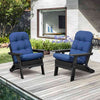 2Pcs Adirondack Chair Cushions, Rocking Chair Cushion, Replacement Seat Pad, High Back Patio Cushions with Ties, Sunscreen and Fade-Resistant