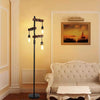 Dimmable Floor Lamp, Metal Black Standing Lamp for Living Room Bedroom Office Rustic Home