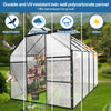 Aluminum Polycarbonate Greenhouse, Walk-in Garden Greenhouse Kit with Adjustable Roof Vent, Sliding Door, Drainage System