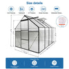 Aluminum Polycarbonate Greenhouse, Walk-in Garden Greenhouse Kit with Adjustable Roof Vent, Sliding Door, Drainage System