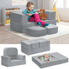 Kids Couch Sofa, 4 Pcs Modular Toddler Couch, Freely Removable Kids Chair Sofa for Playing, Creativity, Sleeping for Playroom, Bedroom Furniture