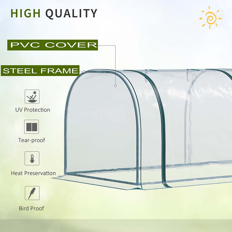 Mini Greenhouse Kit , Portable Tunnel Green House with Roll-Up Zippered Doors, UV Waterproof Cover, Steel Frame