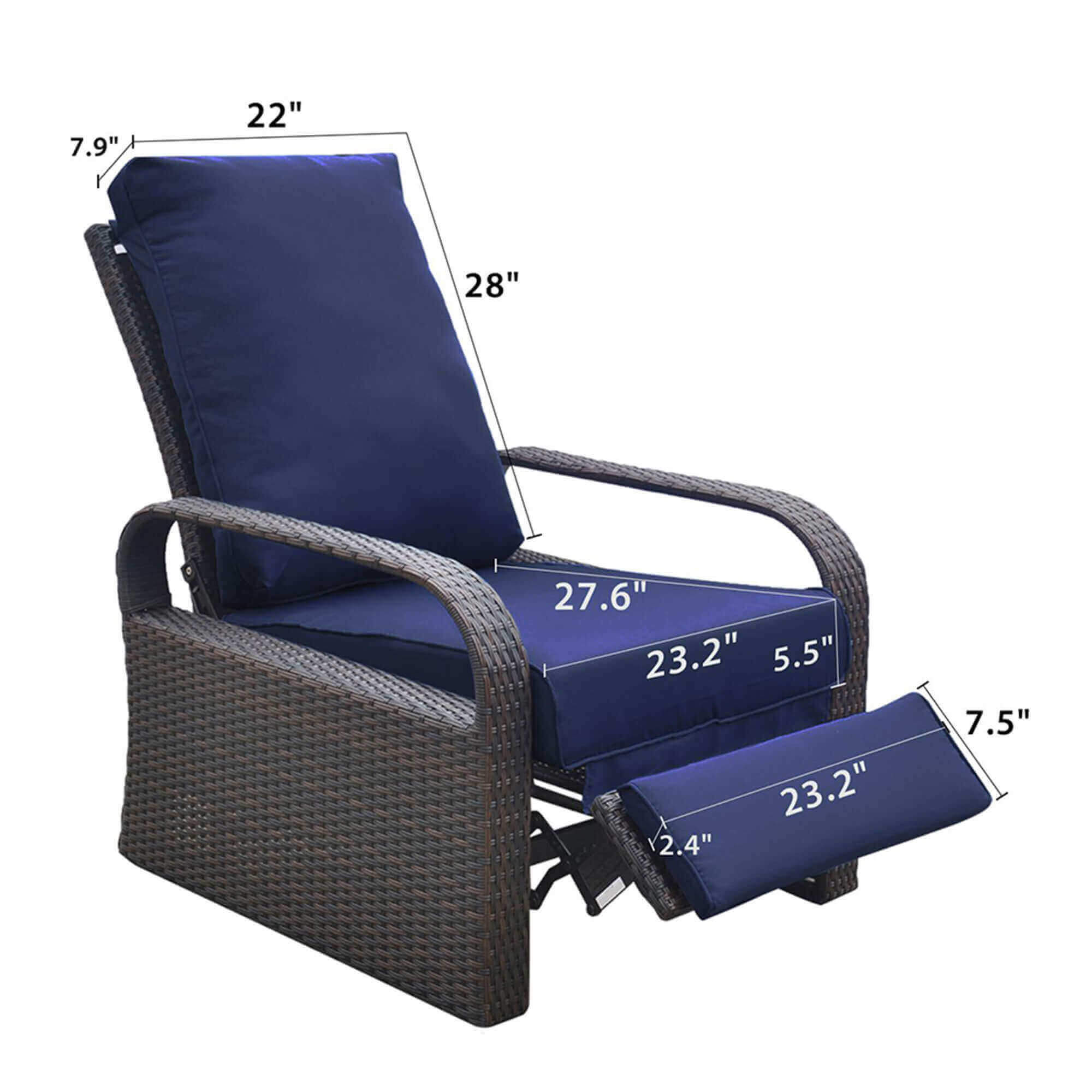 Garden recliner online cushion