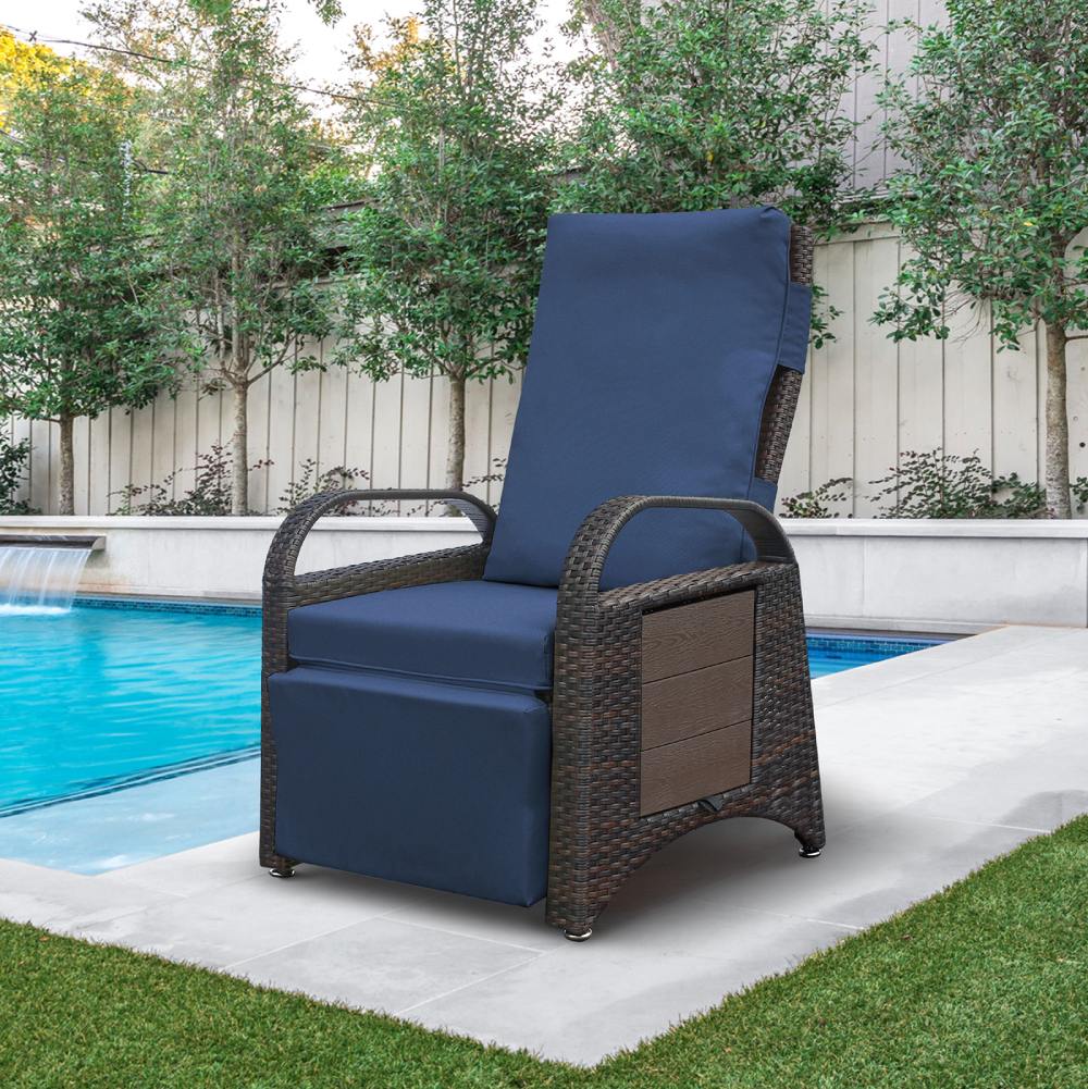 Recliner Chair Cushion Outdoor Garden Bench Pad Swing Rattan Chair