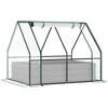 Galvanized Raised Garden Bed with Mini PVC Greenhouse Cover, Outdoor Metal Planter Box with Roll-Up Window for Growing Flowers, Fruits, Vegetables and Herbs