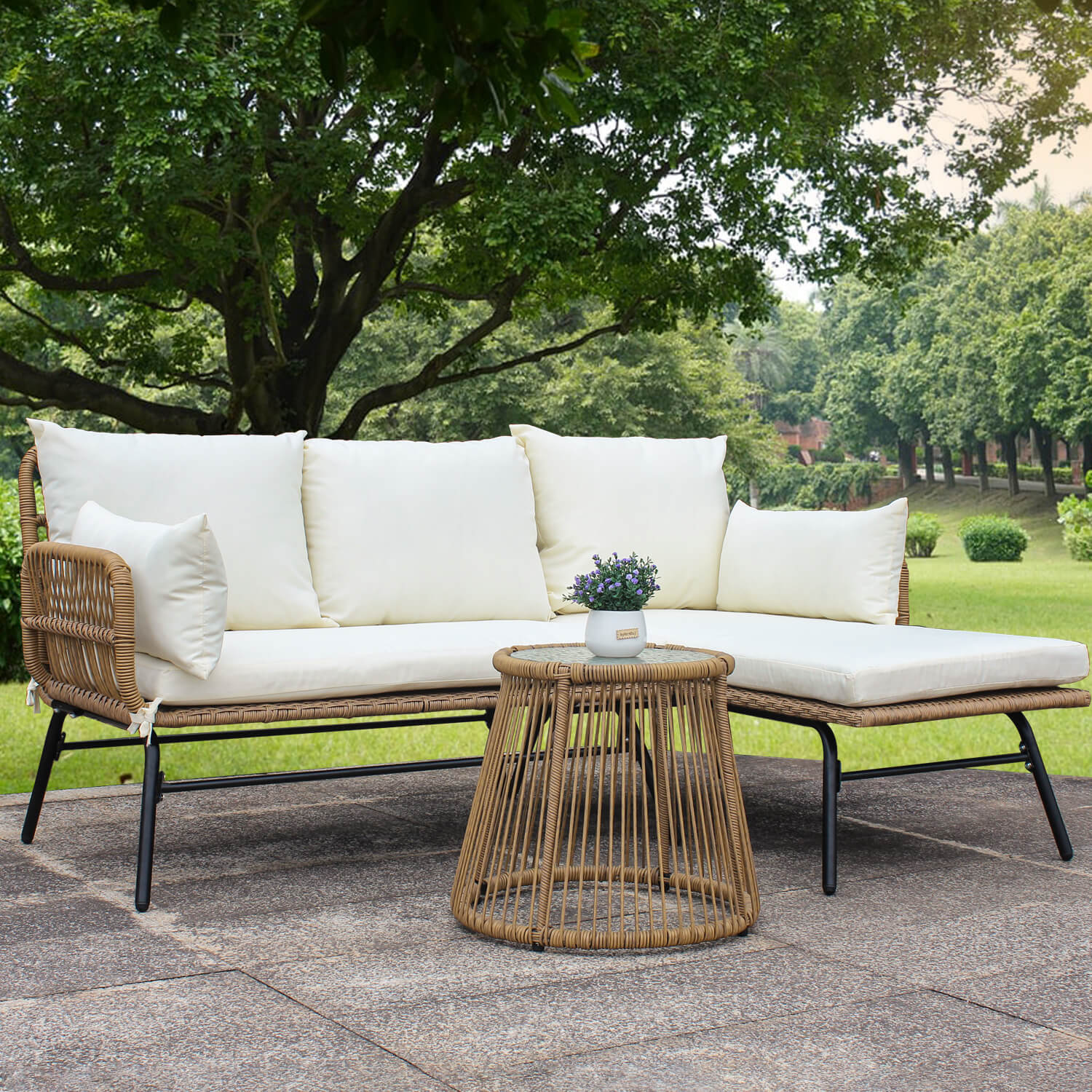 Round rattan patio online chair