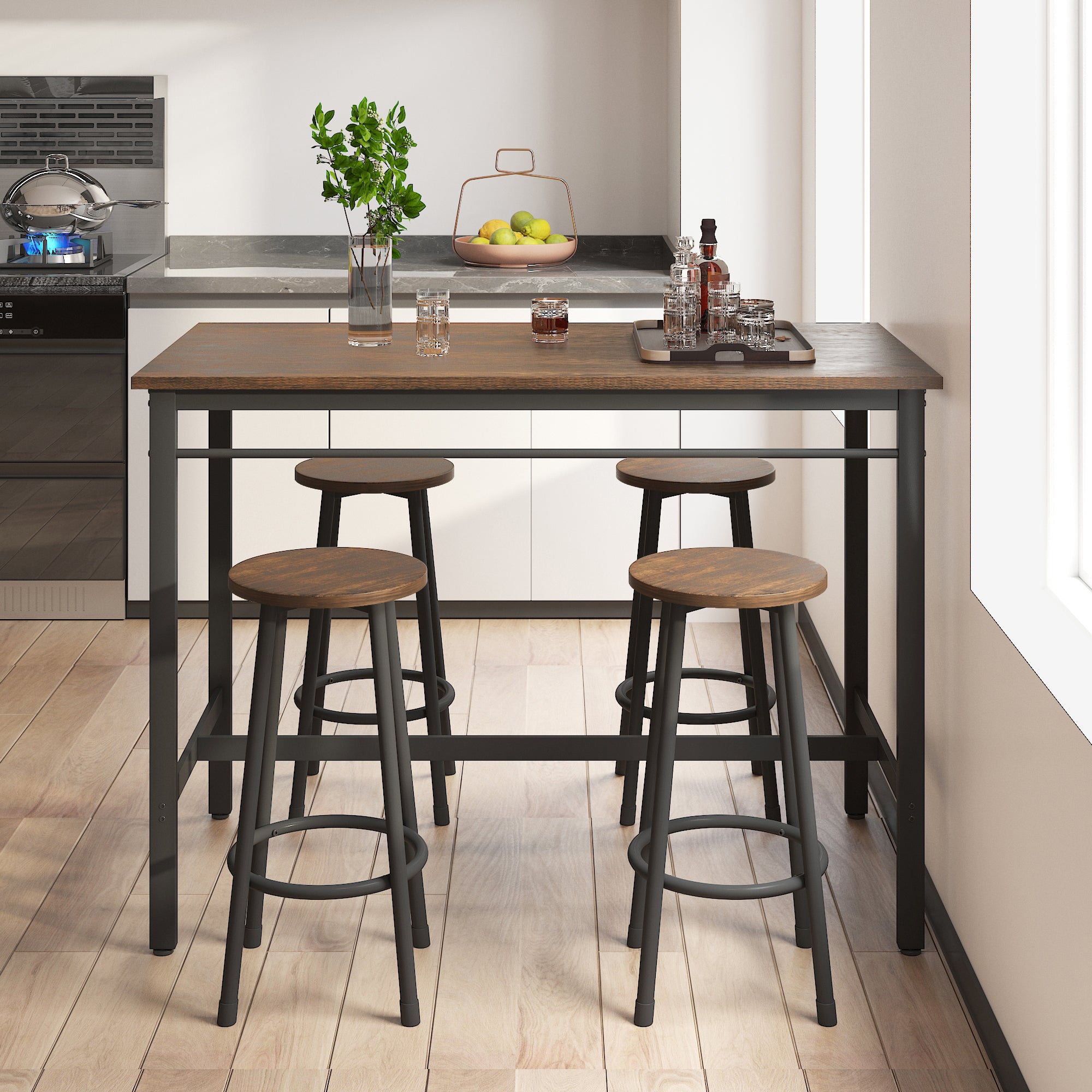 Counter height bar table best sale with stools