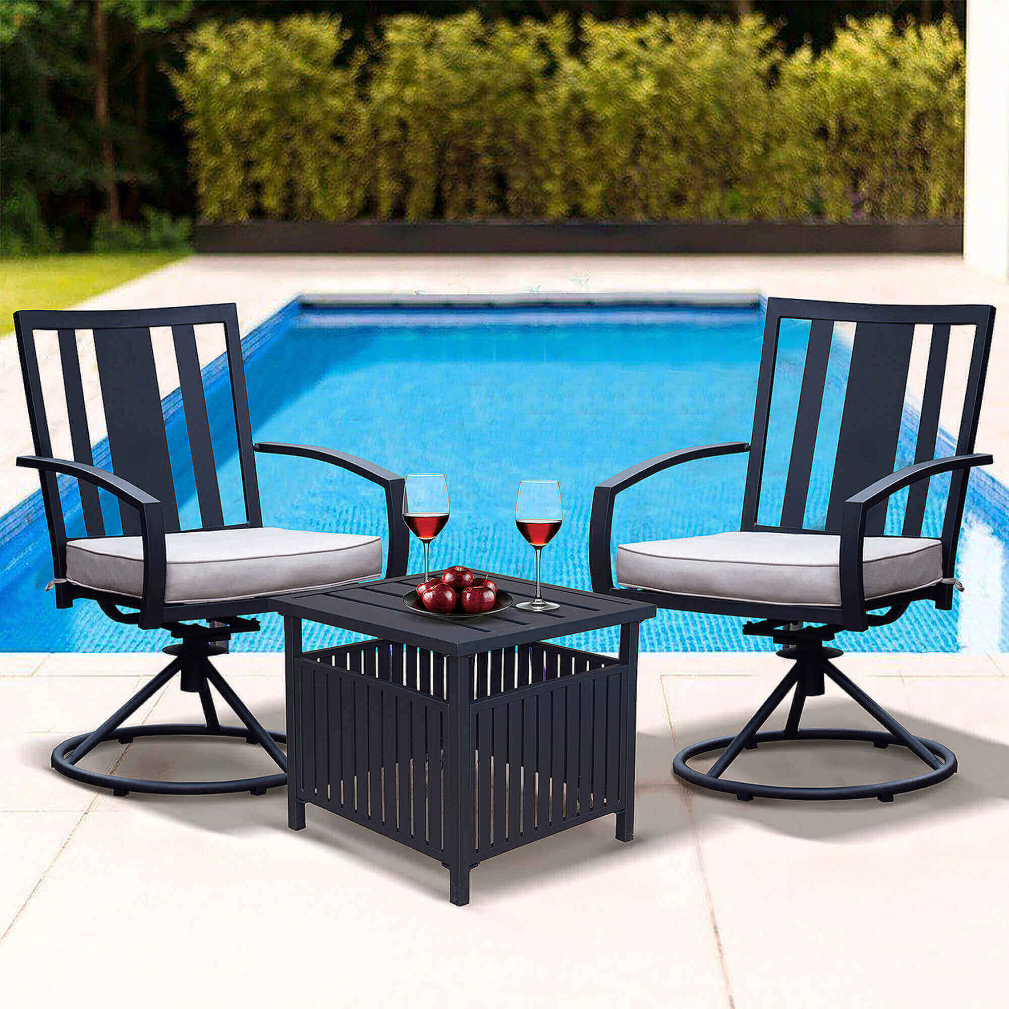 Metal frame patio online set