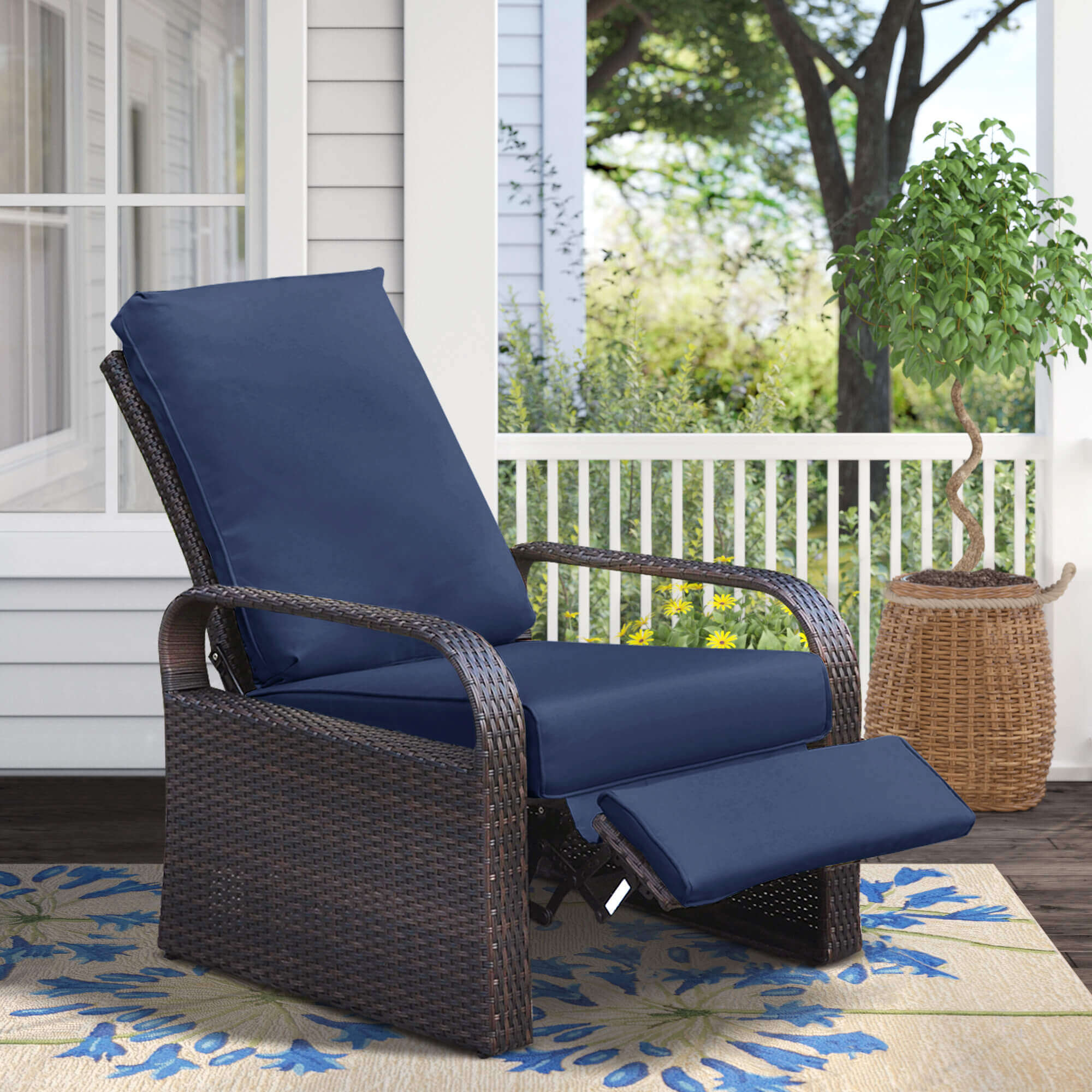 All weather wicker patio shop recliner