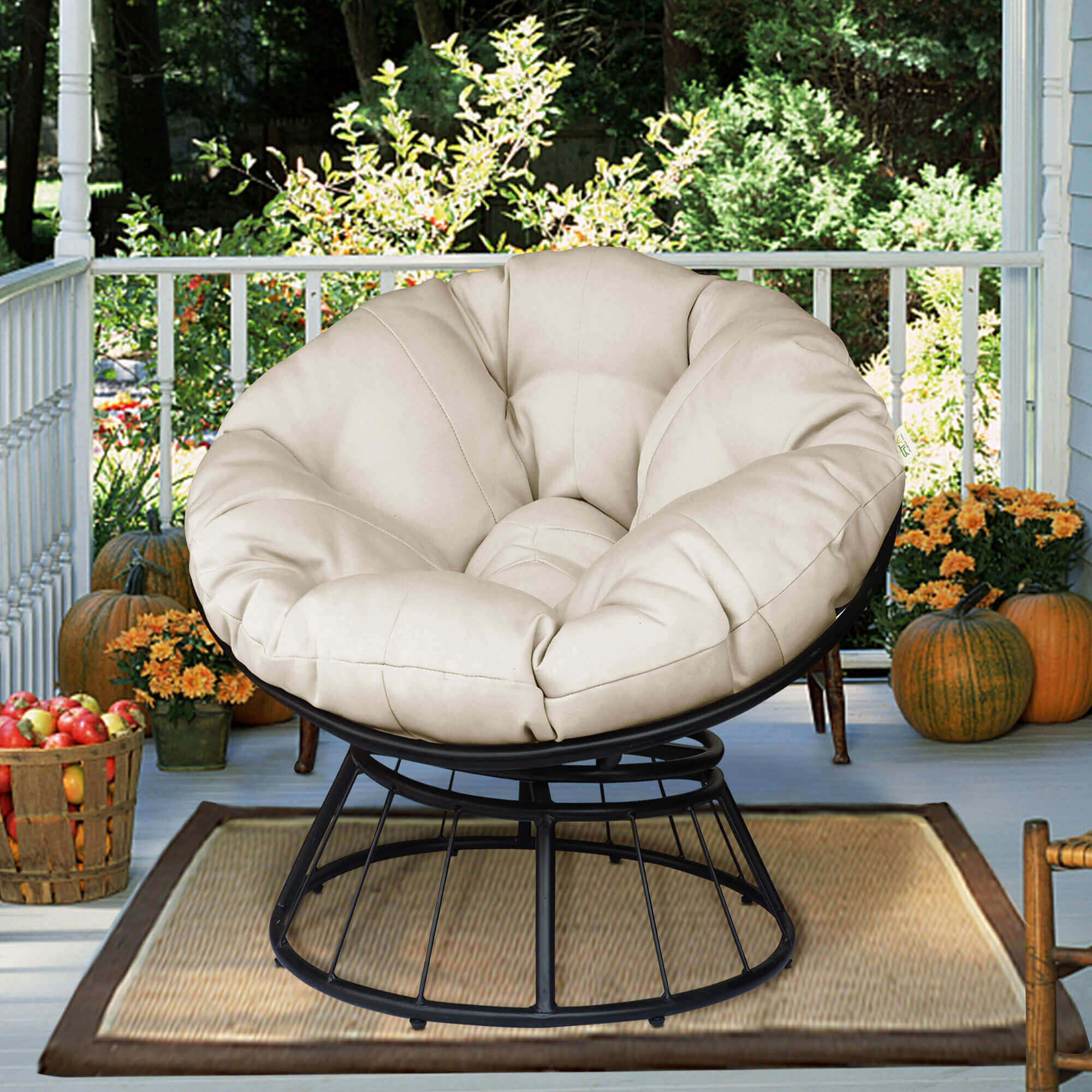 Papasan chair discount with fabric cushion