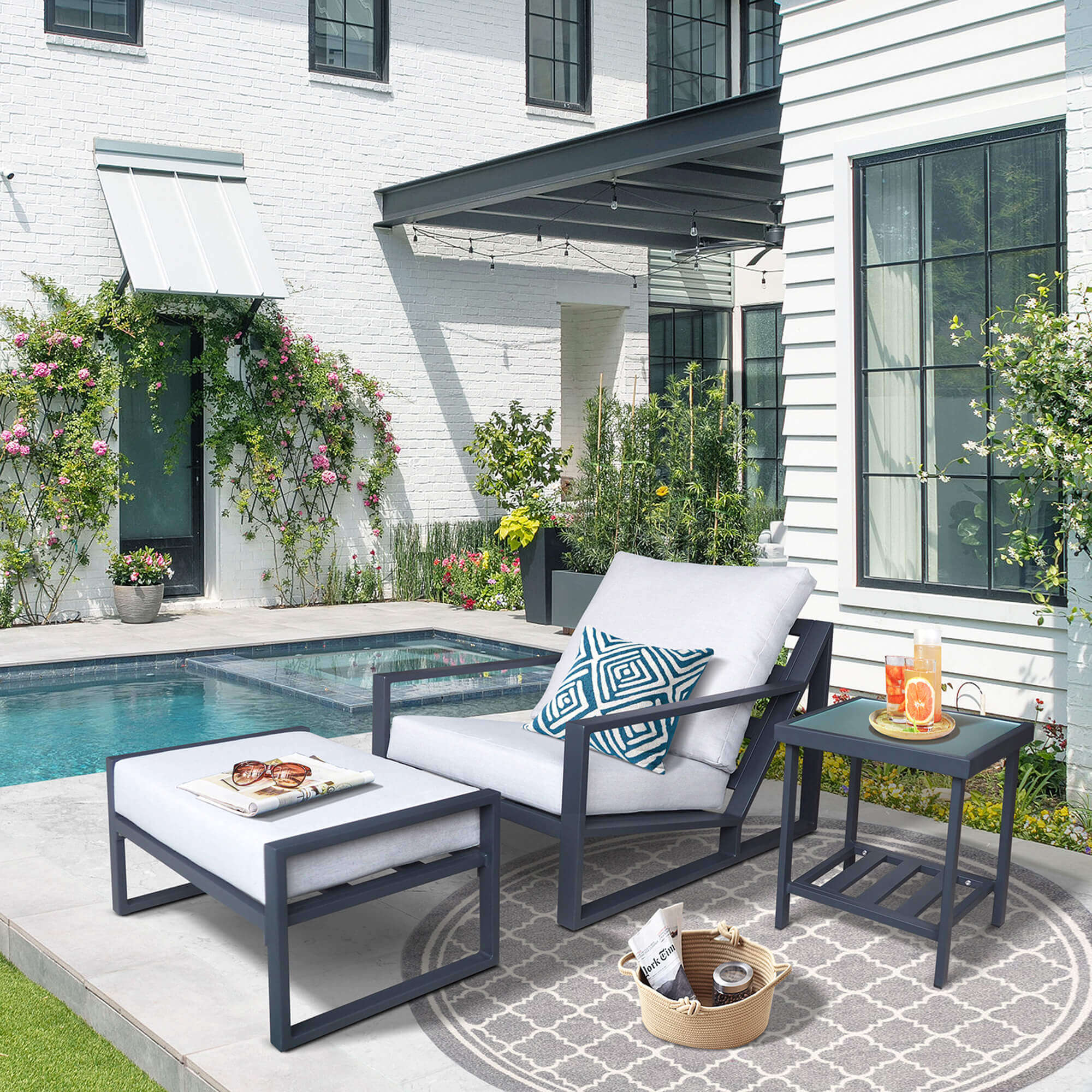 Aluminum outdoor lounge chairs online